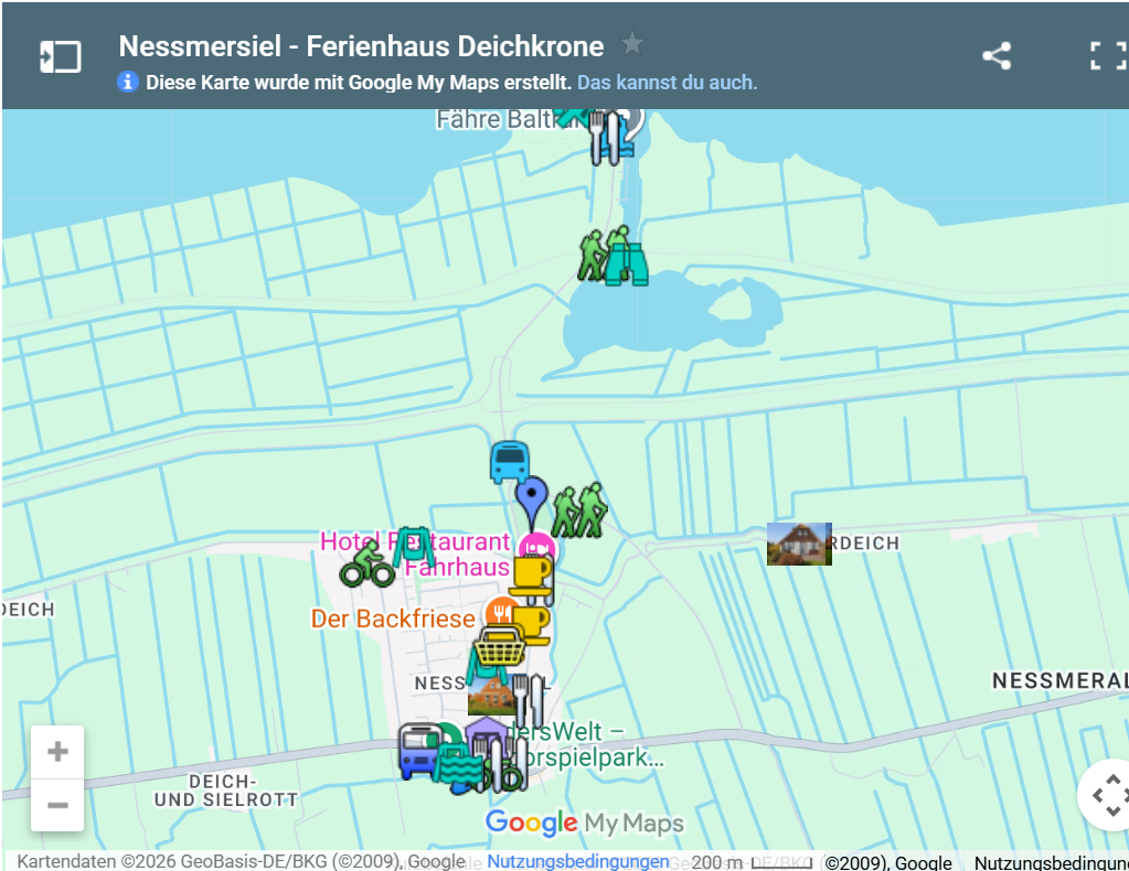 Lage Nessmersiel Haus Deichkrone